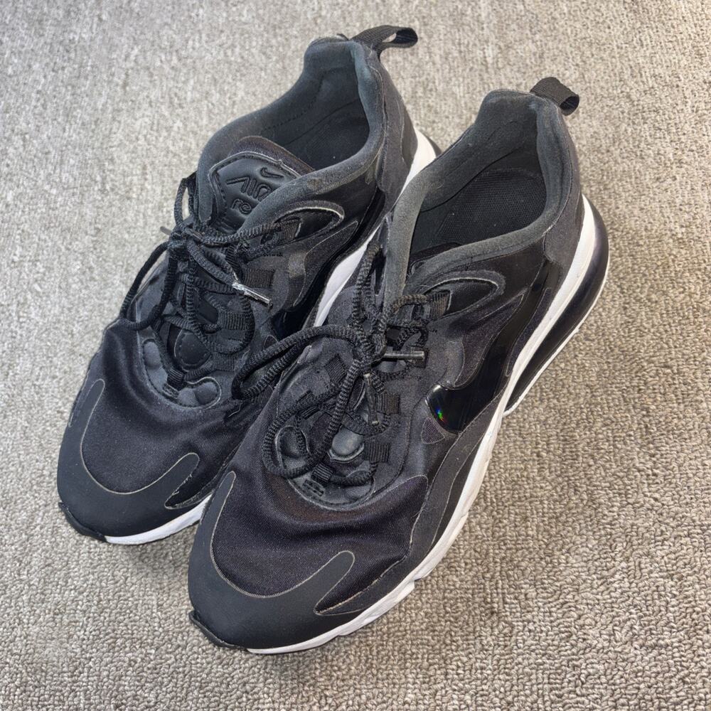 Nike Air Max 270 React Black White Iridescent Womens Size 8.5 CJ0619-002